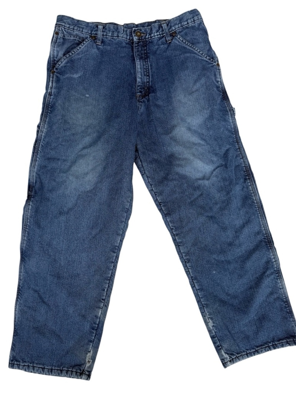 Vintage Wrangler Relaxed Fit Jeans in Vintage Blue Wash denim